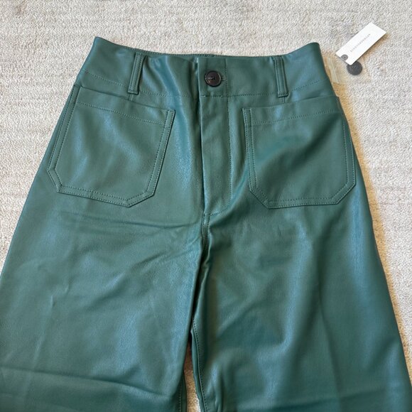 Anthropologie Maeve The Colette Cropped Wide Leg Faux Leather Pants NWT - Picture 4 of 11